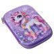 TECHNOCHITRA Whimsical Wonders 3D Unicorn Printed Violet Big Size Pencil Pouch for Girls TECHNOCHITRA Whimsical Wonders 3D Unicorn Printed Violet Big Size Pencil Pouch for Girls