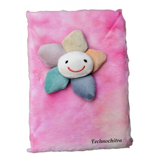 TECHNOCHITRA Cute Fabric Flower Fur Diary