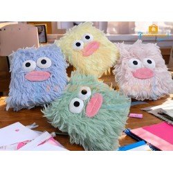 TECHNOCHITRA Funny Ghost Fur Diary for Girls | Soft Fluffy Plush Notebook | Cute Monster-Themed Designer Journal | 180 Pages | Unique Stationery Gift for Kids & Teens
