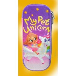 TECHNOCHITRA Enchanting Purple Unicorn 3D Stationery Pouch for Girls