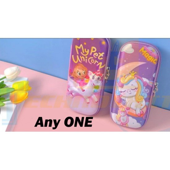 TECHNOCHITRA Enchanting Purple Unicorn 3D Stationery Pouch for Girls