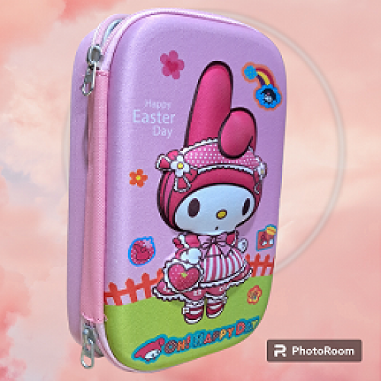 TECHNOCHITRA 3D Cute Kitten Designer Jumbo Zipper Pouch Art Canvas Pencil Box