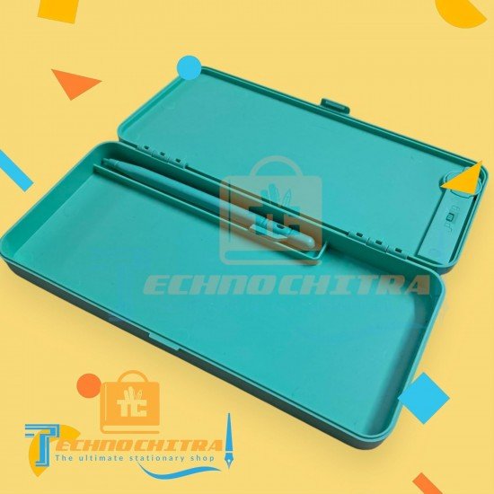 TECHNOCHITRA LCD Writing Tablet Pencil Box with Rewritable LCD Screen, Built-In Lock with good space Art Plastic Pencil Box