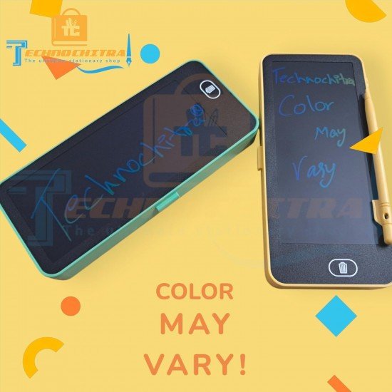 TECHNOCHITRA LCD Writing Tablet Pencil Box with Rewritable LCD Screen, Built-In Lock with good space Art Plastic Pencil Box