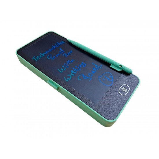 TECHNOCHITRA LCD Writing Tablet Pencil Box with Rewritable LCD Screen, Built-In Lock with good space Art Plastic Pencil Box