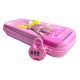 TECHNOCHITRA Soft Touch Pencil Case Pink with Compartments 3D Stereo Cartoon Pencil Box, Large Capacity Art Canvas Pencil Box Pink