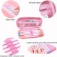 TECHNOCHITRA Soft Touch Pencil Case Pink with Compartments 3D Stereo Cartoon Pencil Box, Large Capacity Art Canvas Pencil Box Pink