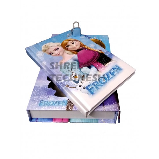 TECHNOCHITRA Frozen Printed Lock Diary for Girls, Lock Diary for Girls with Lock and Key