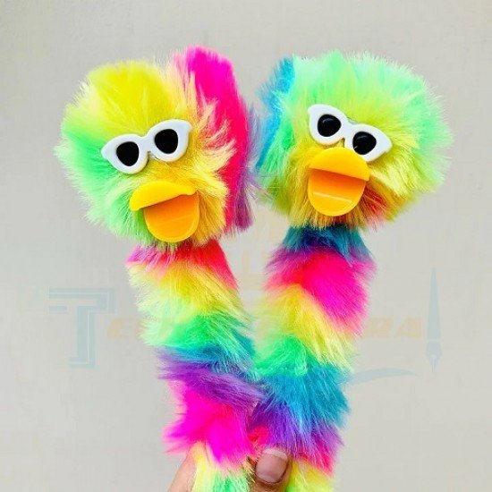 TECHNOCHITRA Designer Cool Duck Face Ball Pen with Soft Fur Ball Pen  (Pack of 2, Ink Color - Blue)