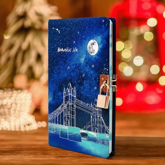 TECHNOCHITRA®Sparkling Day Night Secreat Personal Lock Diary for Girls TECHNOCHITRA®Sparkling Day Night Secreat Personal Lock Diary for Girls