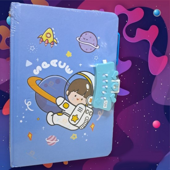 TECHNOCHITRA Space Astronaut Printed Secret Password Lock Diary with Pen