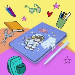 TECHNOCHITRA Space Astronaut Printed Secret Password Lock Diary with Pen