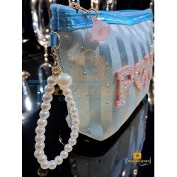 TECHNOCHITRA Dazzling Pearl Handle Pouch | Sparkling Glitter Purse for Girls | Makeup Bag, Coin Pouch, Travel Organizer TECHNOCHITRA Dazzling Pearl Handle Pouch | Sparkling Glitter Purse for Girls | Makeup Bag, Coin Pouch, Travel Organizer