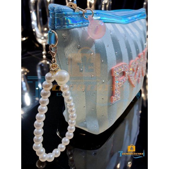 TECHNOCHITRA Dazzling Pearl Handle Pouch | Sparkling Glitter Purse for Girls | Makeup Bag, Coin Pouch, Travel Organizer TECHNOCHITRA Dazzling Pearl Handle Pouch | Sparkling Glitter Purse for Girls | Makeup Bag, Coin Pouch, Travel Organizer