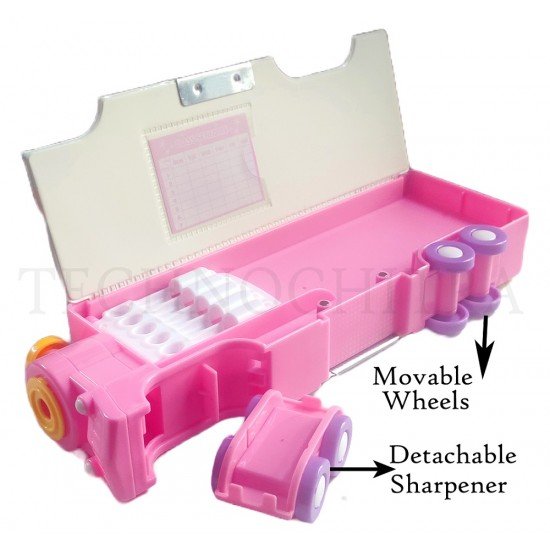 TECHNOCHITRA Aqua Angel Printed Train Shape Pencil Box with Movable wheels TECHNOCHITRA Aqua Angel Printed Train Shape Pencil Box with Movable wheels