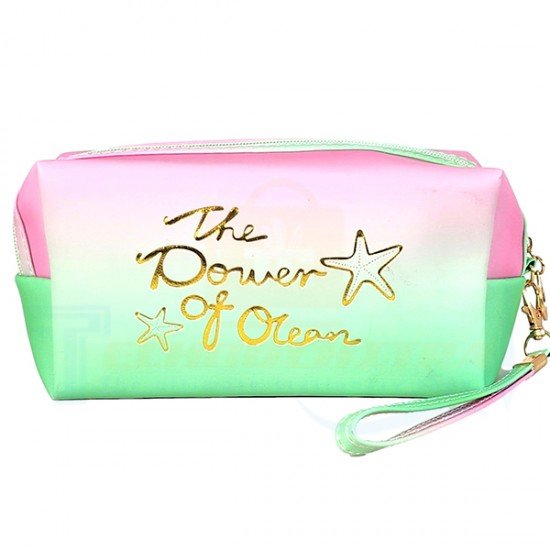 TECHNOCHITRA Power of Ocean Printed Rainbow Colored Multi Purpose Pouch for Girls