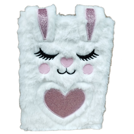 TECHNOCHITRA Rabbit Soft Fur Diary Notebook with Ears