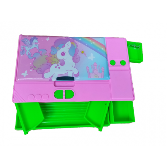TECHNOCHITRA Unicorn Jumbo Dual Sided Pencil Box