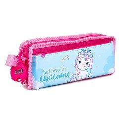 TECHNOCHITRA Unicorn Dual Zipper with Number Lock  Pencil Pouch