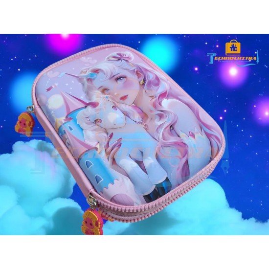 TECHNOCHITRA Jumbo 3D Unicorn Angel Stationery Pouch for Girls - Multipurpose School Pencil Case, Makeup Bag, Large Capacity with Mesh Pocket TECHNOCHITRA Jumbo 3D Unicorn Angel Stationery Pouch for Girls - Multipurpose School Pencil Case, Makeup Bag, Large Capacity with Mesh Pocket