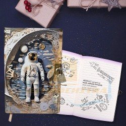 TECHNOCHITRA® Secret Space Astronaut Diary with Lock and Key Journal