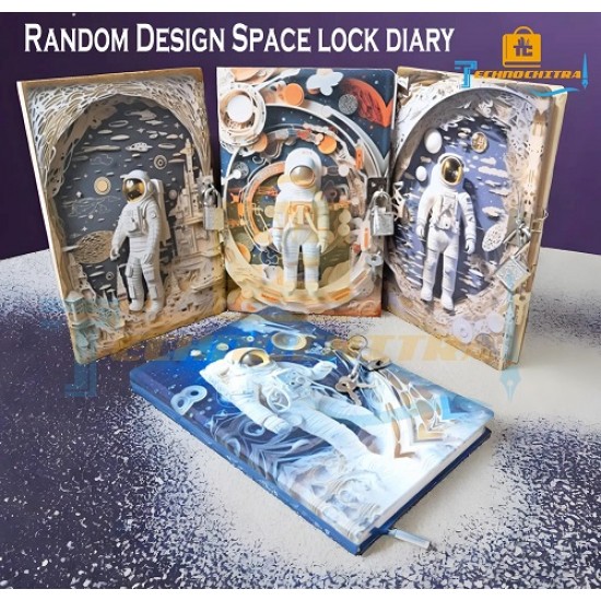 TECHNOCHITRA® Secret Space Astronaut Diary with Lock and Key Journal