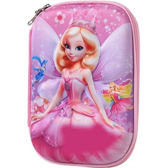 TECHNOCHITRA Dreamy Dollhouse Big Size 3D Doll Design Zipper Pencil Pouch Art Canvas Pencil Box