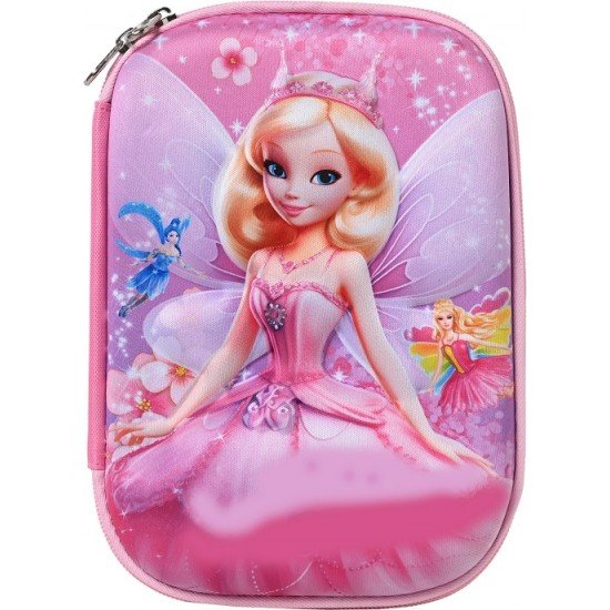 TECHNOCHITRA Dreamy Dollhouse Big Size 3D Doll Design Zipper Pencil Pouch Art Canvas Pencil Box