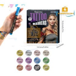 Temporary Tattoo Marker Pens for Skin-Easy Washable Body Paint Pens for Kids & Adults | Tattoo Marker Pen Kit for Parties Temporary Tattoo Marker Pens for Skin-Easy Washable Body Paint Pens for Kids & Adults | Tattoo Marker Pen Kit for Parties