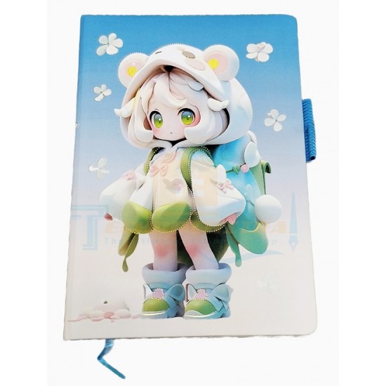 TECHNOCHITRA Cute Moon Eyes Doll A5 Diary Notebook Journal with Bookmark for Girls 