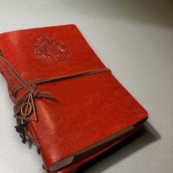 TECHNOCHITRA® Leatherette Refillable Diary Notebook | Wizard-Themed Magical Emblem Design