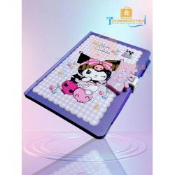 TECHNOCHITRA Kuromi Password Lock Diary Journal with Pen | Password Lock Diary for Girls A5 Notebook