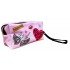 TECHNOCHITRA Heartfelt Love Zipper Pouch with Belt for College Girls, Multipurpose Stationery and Makeup Pouch
