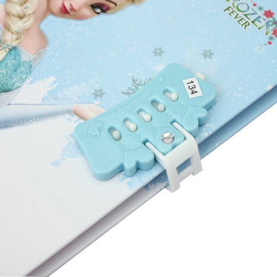 TECHNOCHITRA Frozen Printed Lock Diary with Pen, Frozen printed Number Lock Diary for Girls, Blue