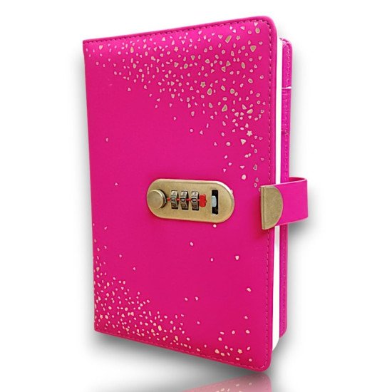 TECHNOCHITRA Pink Lock Diary for Girls | Golden Petals Password Lock Diary | Stylish Leatherette Office & Personal Journal | Secure Number Lock Diary TECHNOCHITRA Pink Lock Diary for Girls | Golden Petals Password Lock Diary | Stylish Leatherette Office & Personal Journal | Secure Number Lock Diary