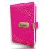 TECHNOCHITRA Pink Lock Diary for Girls | Golden Petals Password Lock Diary | Stylish Leatherette Office & Personal Journal | Secure Number Lock Diary