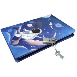 TECHNOCHITRA Space Explorer Personal Lock Diary, Astronaut-Inspired Edition A5 Notebook Ruled 110 Pages