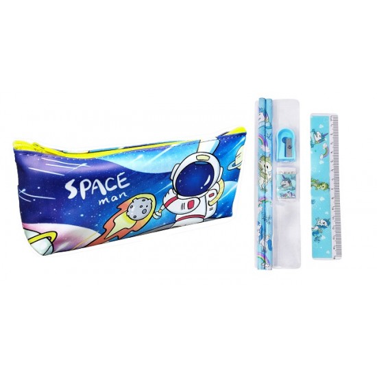 TECHNOCHITRA® Spacebound Stationery Set: Astronaut Pencil Pouch & Stationery for Young Dreamers
