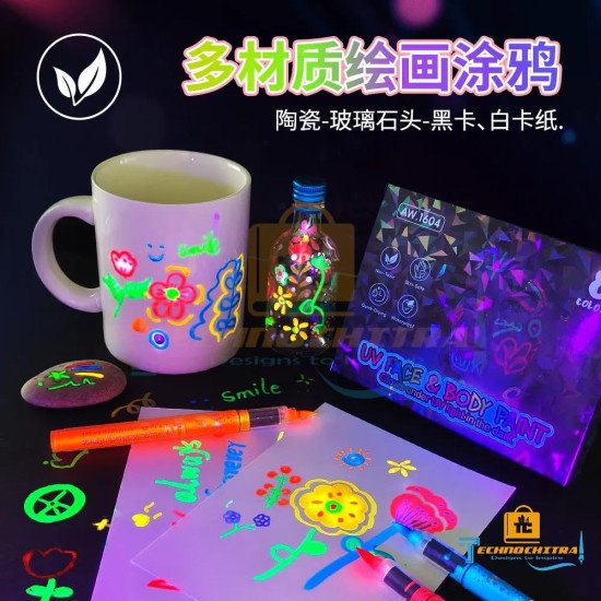 UV Glow Face & Body Paint Markers – 8 Colors Glow in the Dark Neon Face Paint Pens | UV Reactive Body Paint for Face Painting, Temporary Tattoo, Festivals, Halloween, Rave Party | Washable Skin-Safe Body Markers UV Glow Face & Body Paint Markers – 8 Colors Glow in the Dark Neon Face Paint Pens | UV Reactive Body Paint for Face Painting, Temporary Tattoo, Festivals, Halloween, Rave Party | Washable Skin-Safe Body Markers