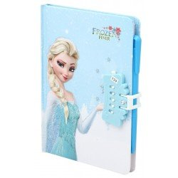 TECHNOCHITRA Frozen Printed Lock Diary with Pen, Frozen printed Number Lock Diary for Girls, Blue