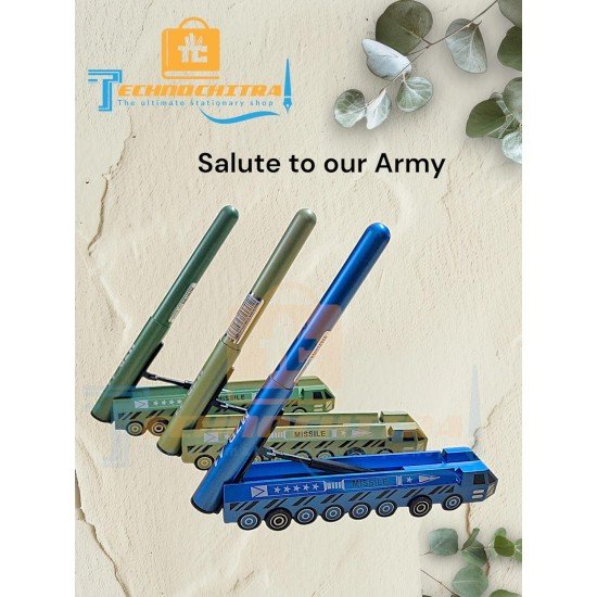 TECHNOCHITRA Missile Launcher Pen | Missile Shape Ball Pen | (Launch, 2, count)