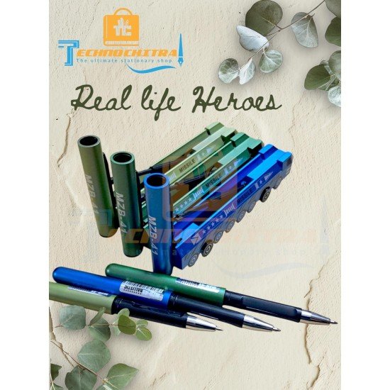 TECHNOCHITRA Missile Launcher Pen | Missile Shape Ball Pen | (Launch, 2, count)