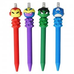 TECHNOCHITRA® Heroic Scribbles Set of 4 Superhero Face Mechanical Pencils for Boys