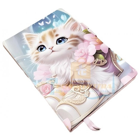 TECHNOCHITRA Cute Moon Eyes Kitten Diary Notebook Journal with Bookmark for Girls