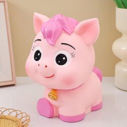 TECHNOCHITRAⓇ Unicorn Piggy Bank for Kids & Adults | Decorative Cute Unicorn Money Bank | Resin Coin Bank with Coin Slot & Bottom Stopper | Gift for Kids, Girls & Boys